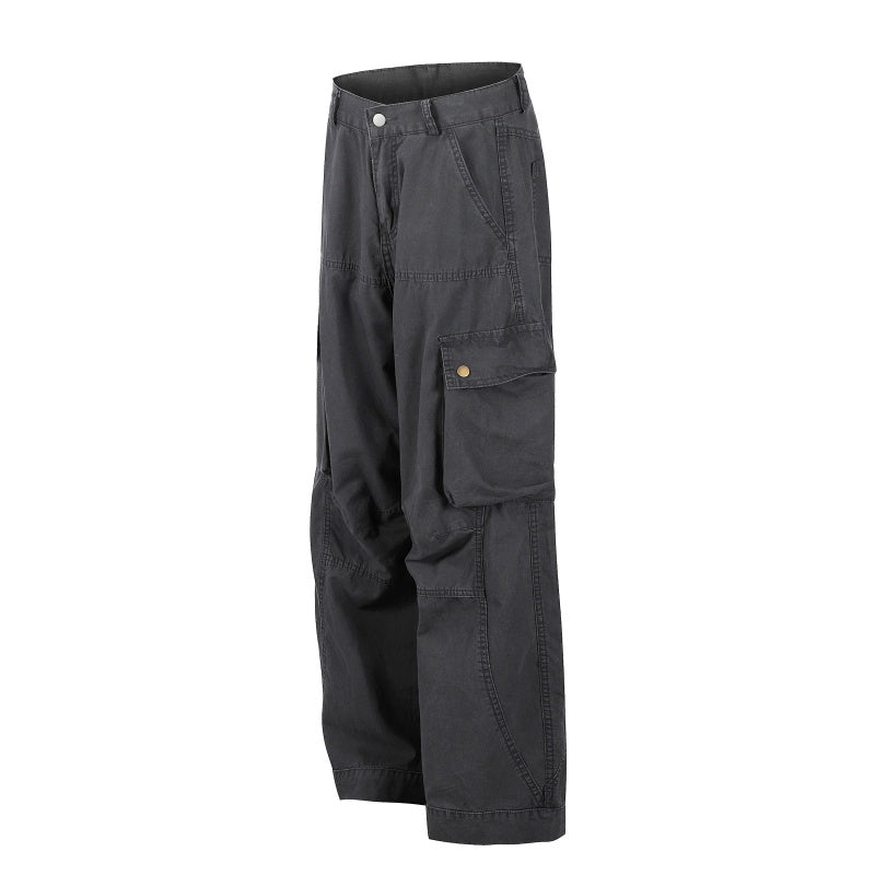 American-style streetwear harem pants Contrast stitch panel seam detail