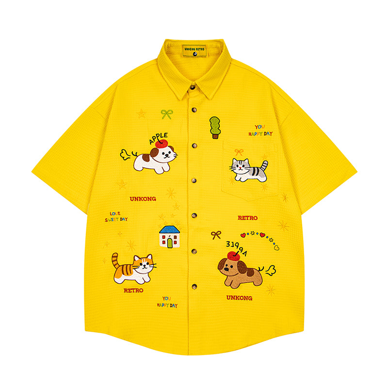 Unisex vintage T-shirt Polo shirt with a stand-up collar