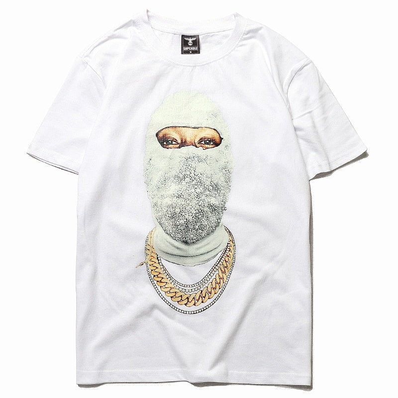 Mens T-shirt Vintage American-style Biker-style Harley hand-painted skull