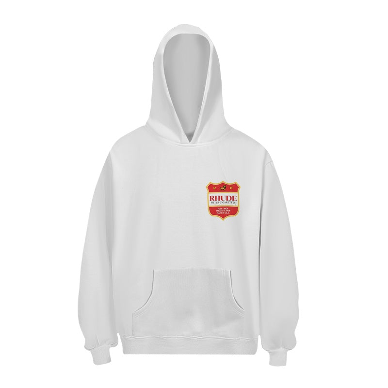 RHUDE Hoodie Lion‑Shield Dual‑Sided Back Badge Graphic