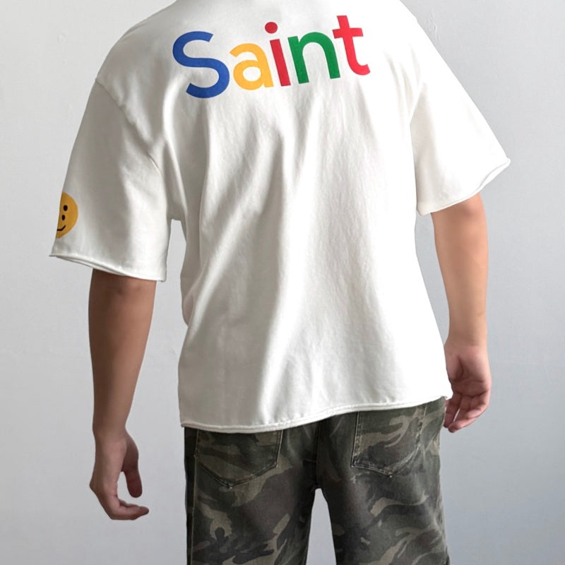 Unisex Vintage T Shirts Saint x CPFM x Choooself three-way collaboration: "Be Your Own Saint" limited edition. Features authentic-spec, heavy-duty 320g fabric (retaining its weight after washing) and vintage-style single-stitch construction with hem-