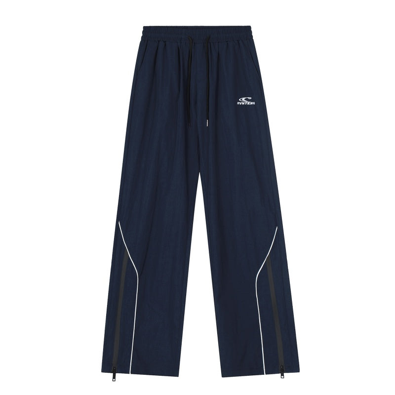 American-style streetwear harem pants Grey Navy Dual-Color Street Sport Bottoms