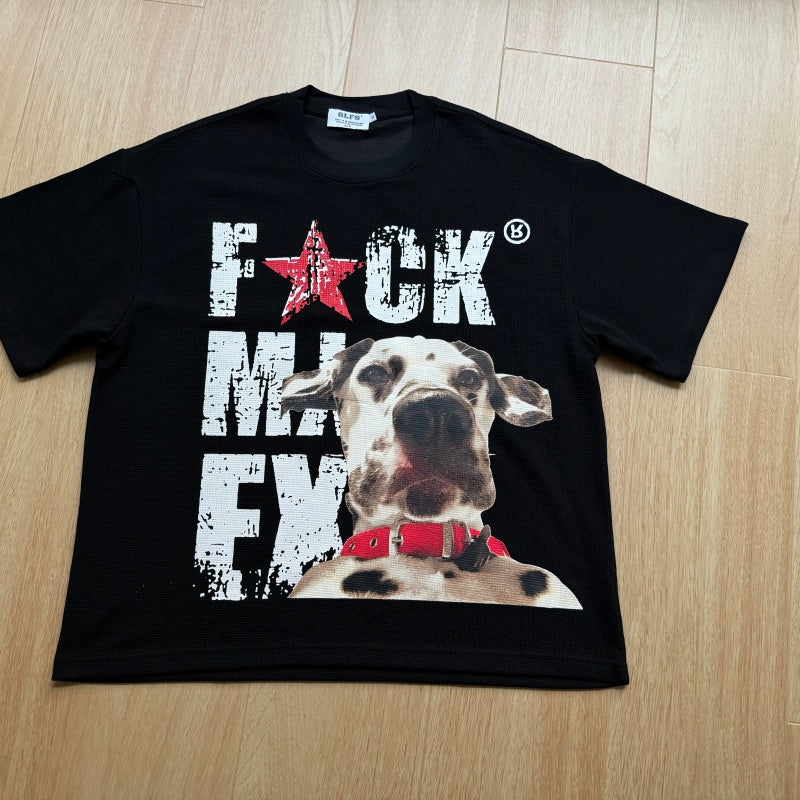 Unisex vintage T-shirt  Printed waffle fabric