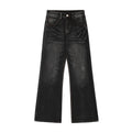 American-style streetwear harem pants Multiple Flap Pockets Streetwear Wide Denim
