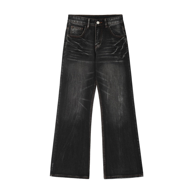 American-style streetwear harem pants Multiple Flap Pockets Streetwear Wide Denim