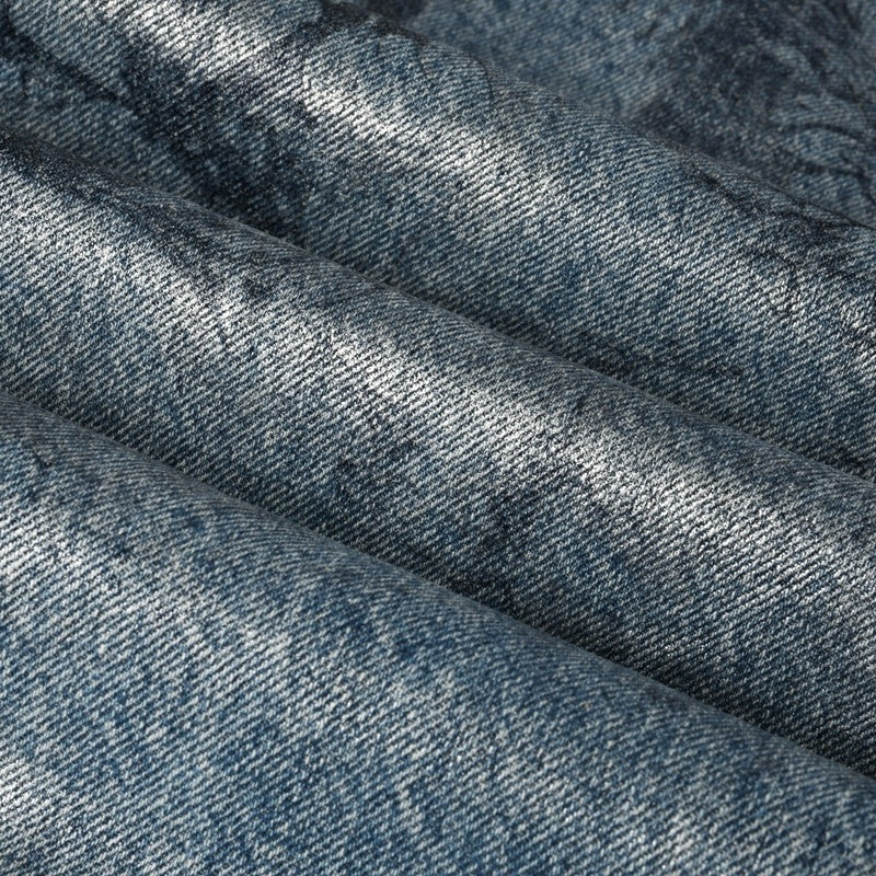 Purple brand Jeans High-quality pure cotton streetwear trousers Oil-finish loose straight-leg trousers
