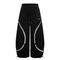 American-style streetwear harem pants Adjustable Hem Striped Casual Pants Fleece-lined and thickened