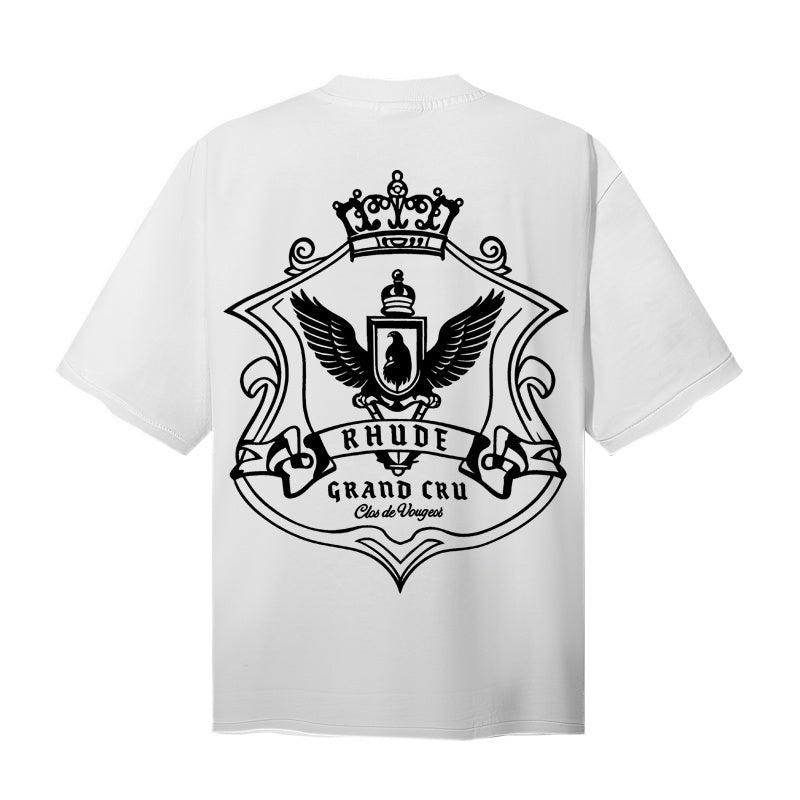 RHUDE T Shirts Understated Monochrome Crest Chest Detail