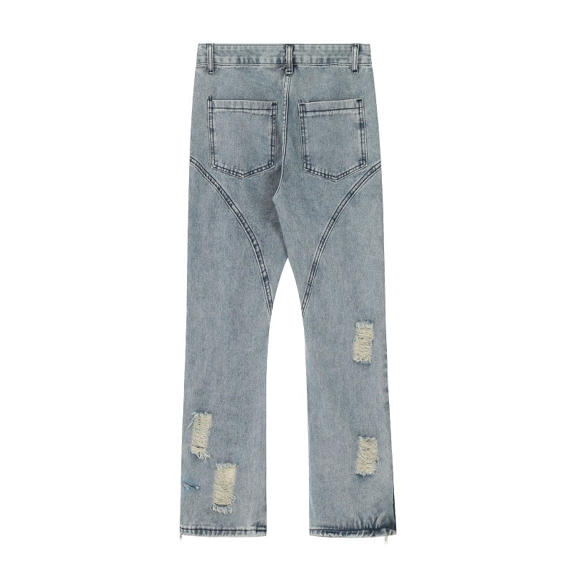 American-style streetwear harem pants Vintage washed spliced seam silhouette