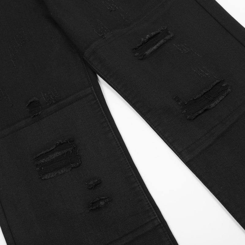 American-style streetwear harem pants Frayed Knee Detail Wide Leg Bottoms
