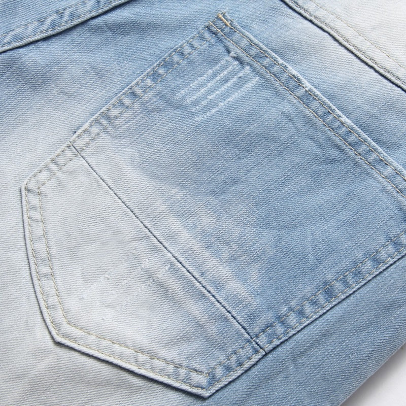 Denim shorts High-quality trendy casual pure cotton Non-stretch plus-size men's clothing