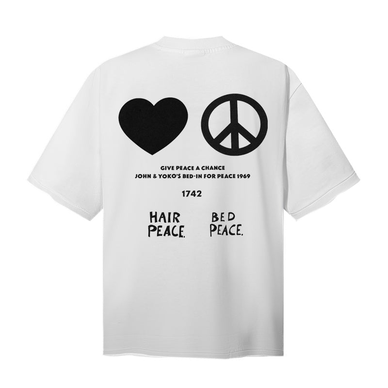 Saint Michael T Shirts Imagine Peace Lennon & Ono Portrait White Graphic