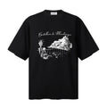 RHUDE T Shirts Dual‑Sided Mountain Scene Script‑Print Street