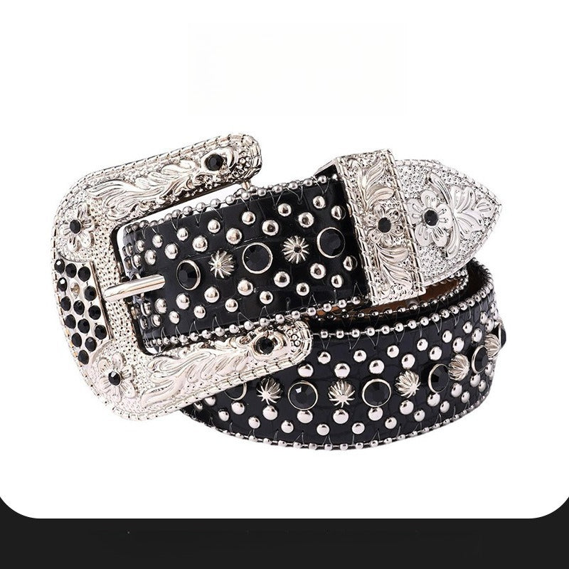 Hip-hop punk rhinestone belt west coast punk style