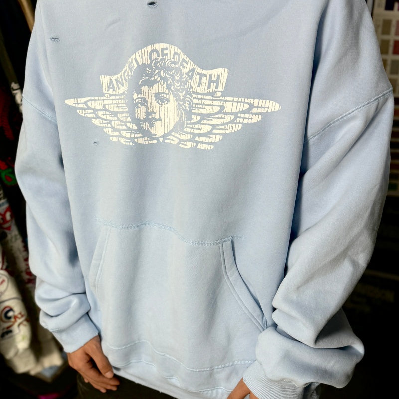 Unisex Vintage Hoodie Saint Michael "Little Angel Exclusive" American Vintage-Style Washed & Distressed Hoodie