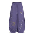 American-style streetwear harem pants Fleece-lined and thickened Adjustable Hem Galaxy Streetwear Bottoms