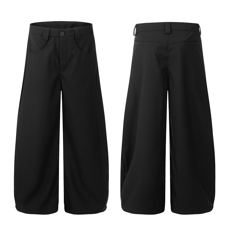 American-style streetwear harem pants Black Barrel Wide Leg Trousers