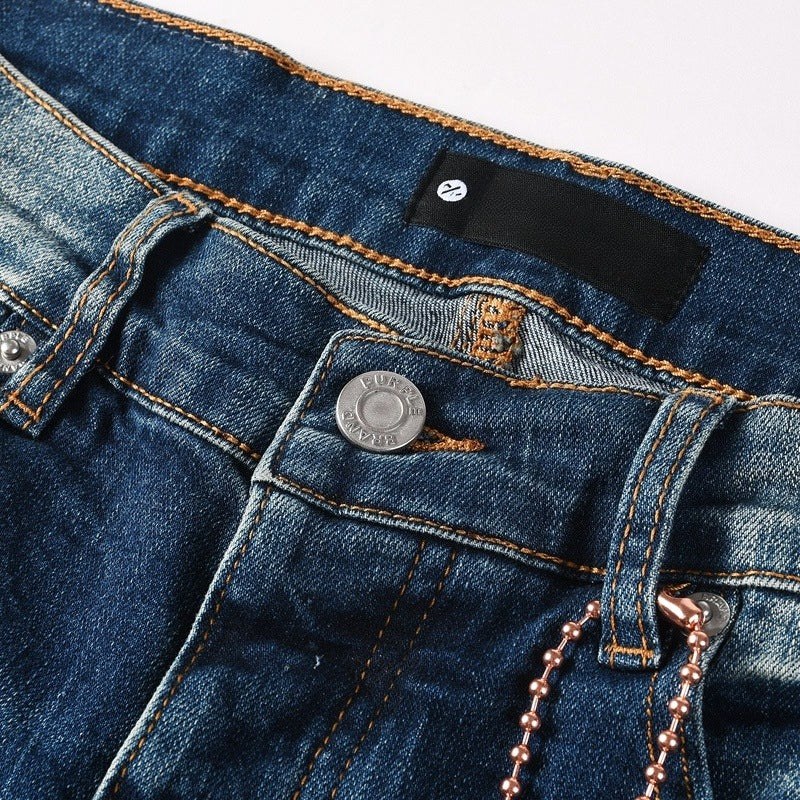 Purple brand Jeans High-quality pure cotton streetwear trousers Hole