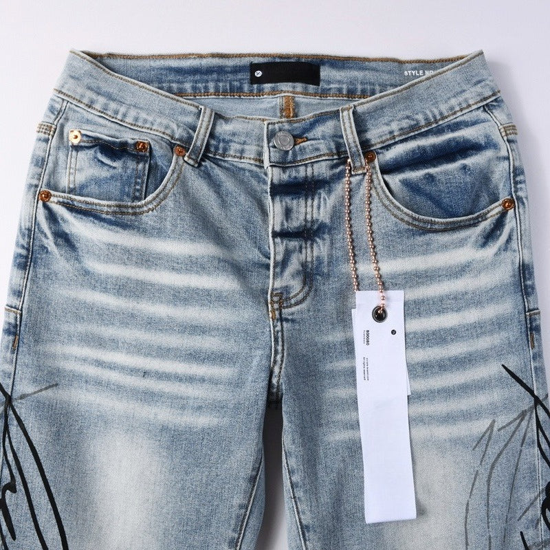 Purple brand Jeans High-quality pure cotton streetwear trousers line