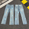 Lightning Pattern Jeans High-quality high-street pure cotton trousers