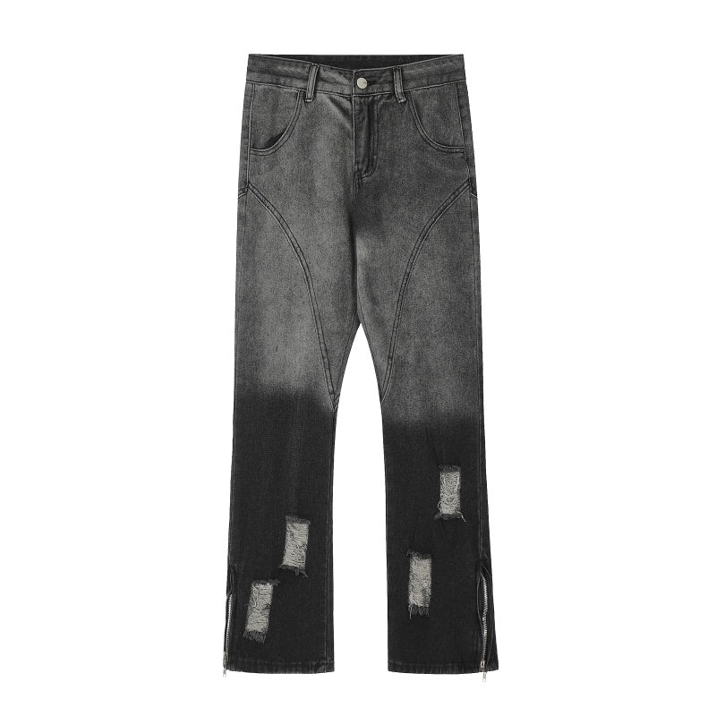 American-style streetwear harem pants Vintage washed spliced seam silhouette