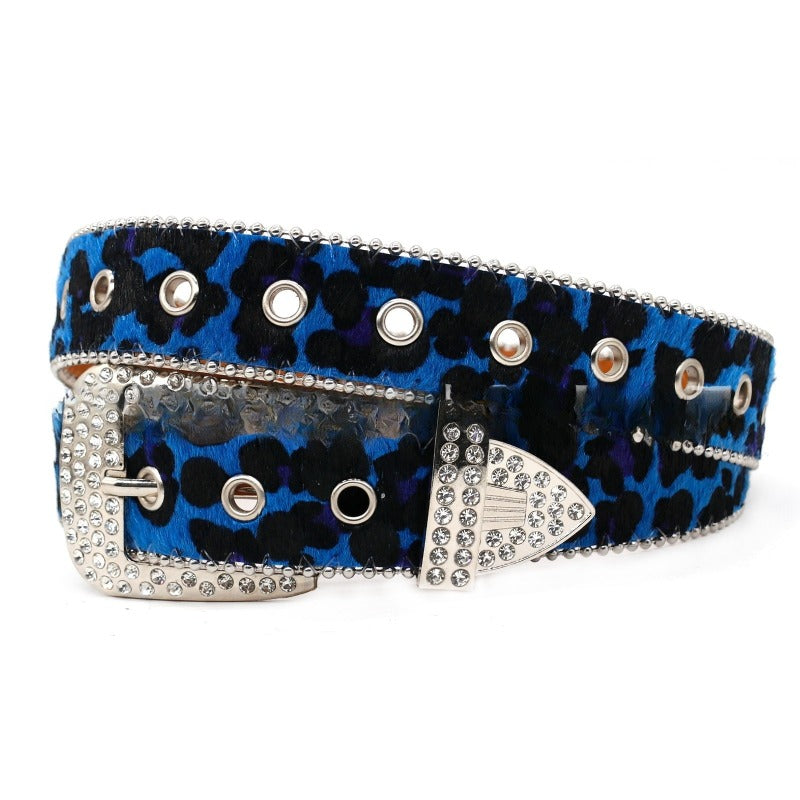 Hip-hop punk rhinestone belt skull punk style