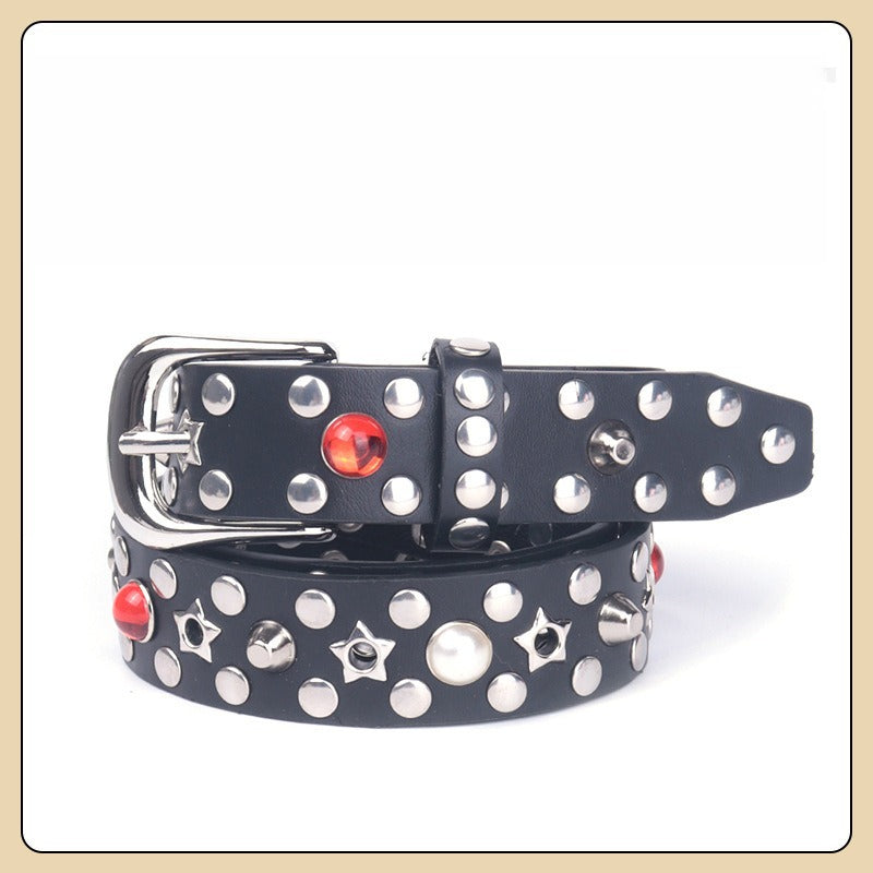 Hip-hop punk rhinestone belt kids gem decoration