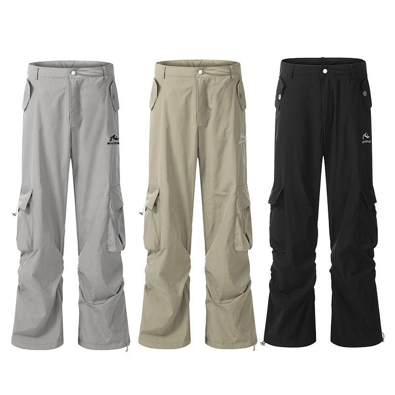 American-style streetwear harem pants Adjustable Hem Adventure Cargo Pants Plush
