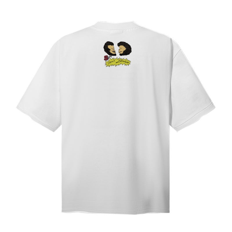 Saint Michael T Shirts Beavis And Butt-Head Afro Character Conversation Cartoon White Tee Graphic