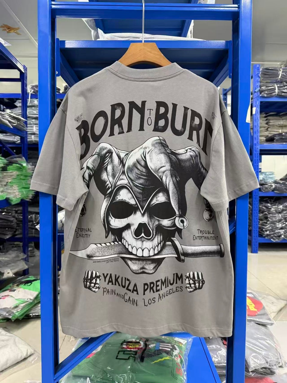 Vintage style washed summer wear T shirt Skull