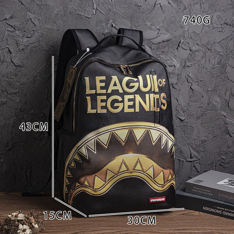 RIP ME OPEN Bag Shark teeth Personality creative backpack Shark funny ugly cute backpacking large capacity luminous
