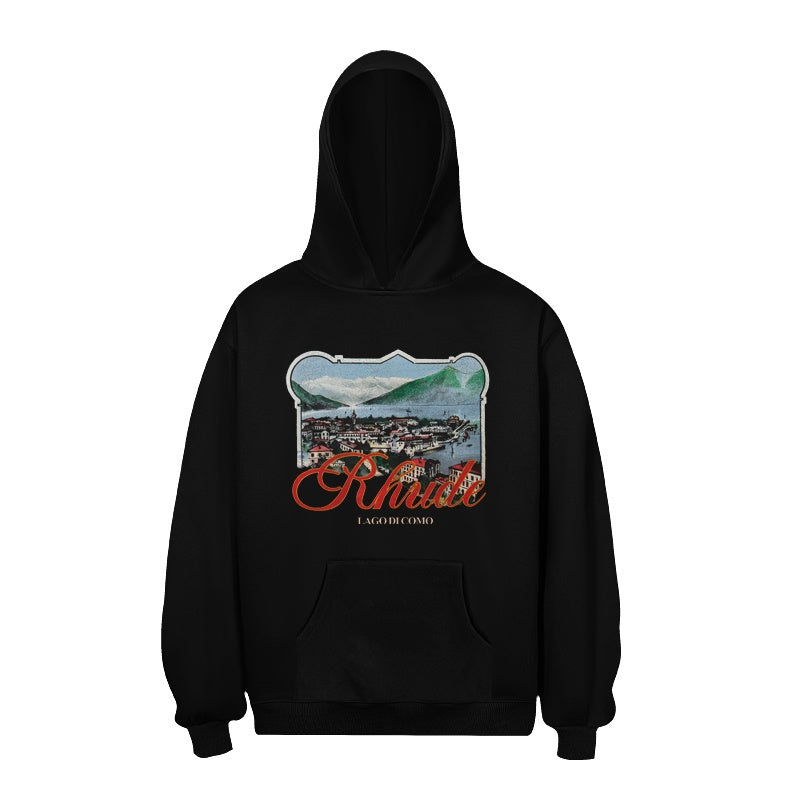 RHUDE Hoodie Distressed Scenery  Sweatshirt