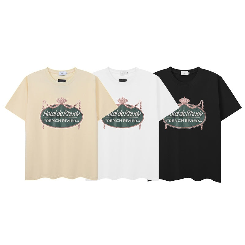 RHUDE T Shirts Old-Style Coastal Badge Art