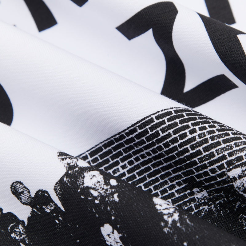 ERD T Shirts Bold Block Letter Distorted Text Frame Graphic Top