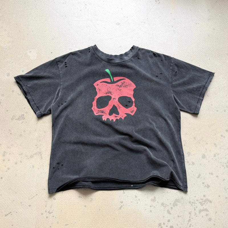 Unisex Vintage T Shirts CHOOOSELF 26SS "I Am A Dangerous Temptation" Limited Edition – Heavyweight, Washed, Distressed Streetwear T-Shirt (Boxy/Cropped Punk Style)