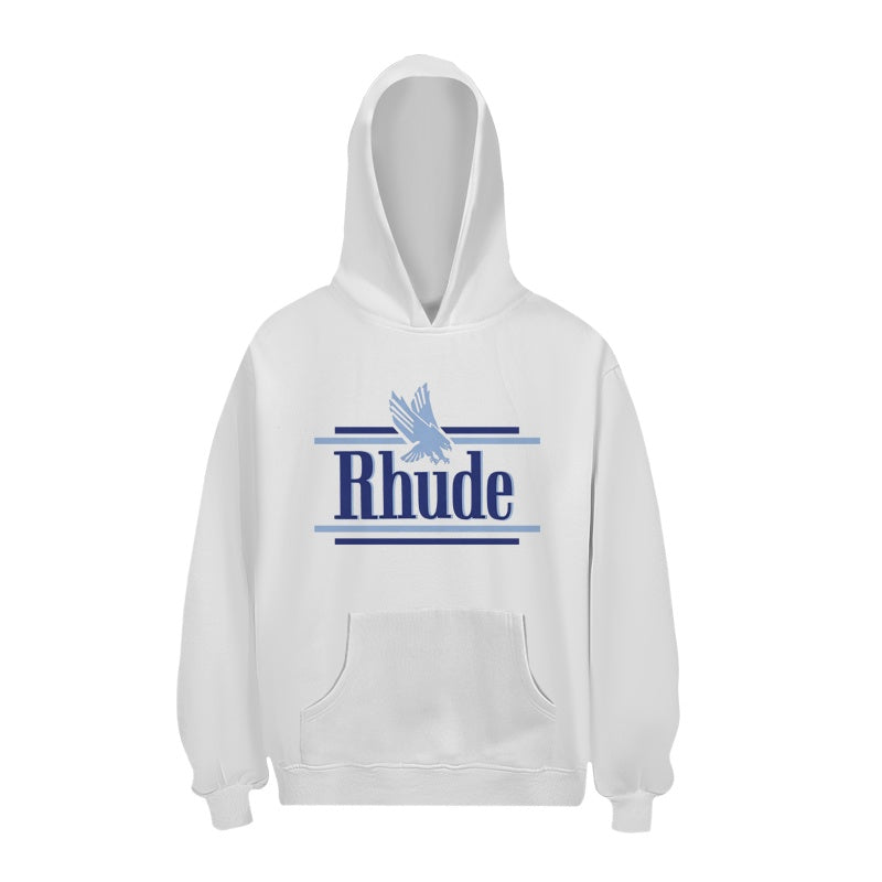 RHUDE Hoodie Flying‑Eagle Horizontal‑Line Chest Graphic