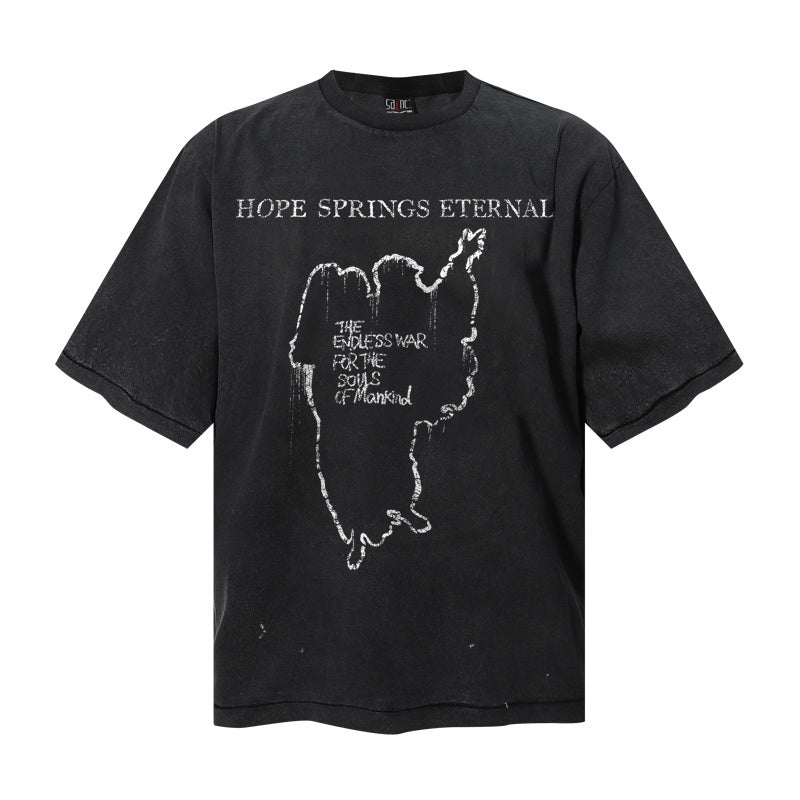 Saint Michael T Shirts Aged Outline Terrain Print Quote Motif
