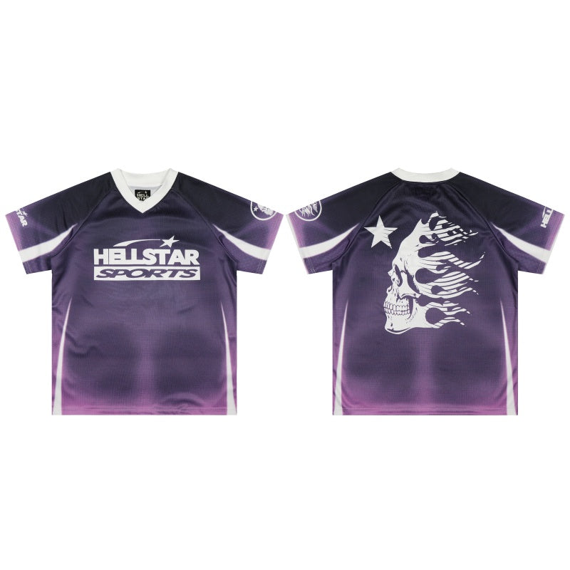 Vintage-style American T-shirt Flaming Skeleton Back Panel Sportswear Artwork