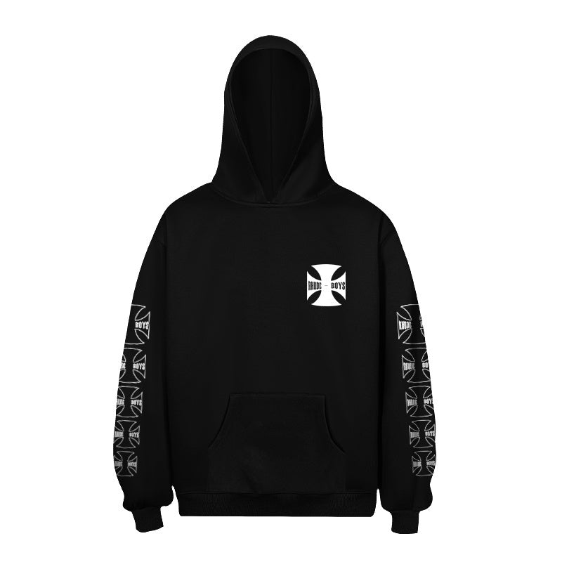 RHUDE Hoodie Old English Cross Sleeve Repeat Motif