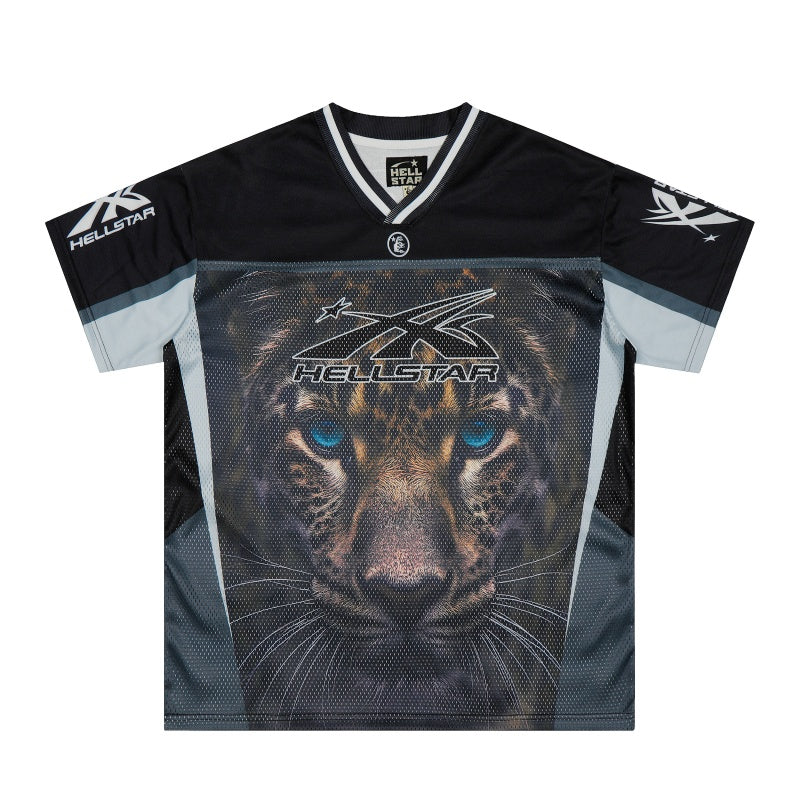 Vintage-style American T-shirt Mystic Jungle Feline Realistic Jersey Print