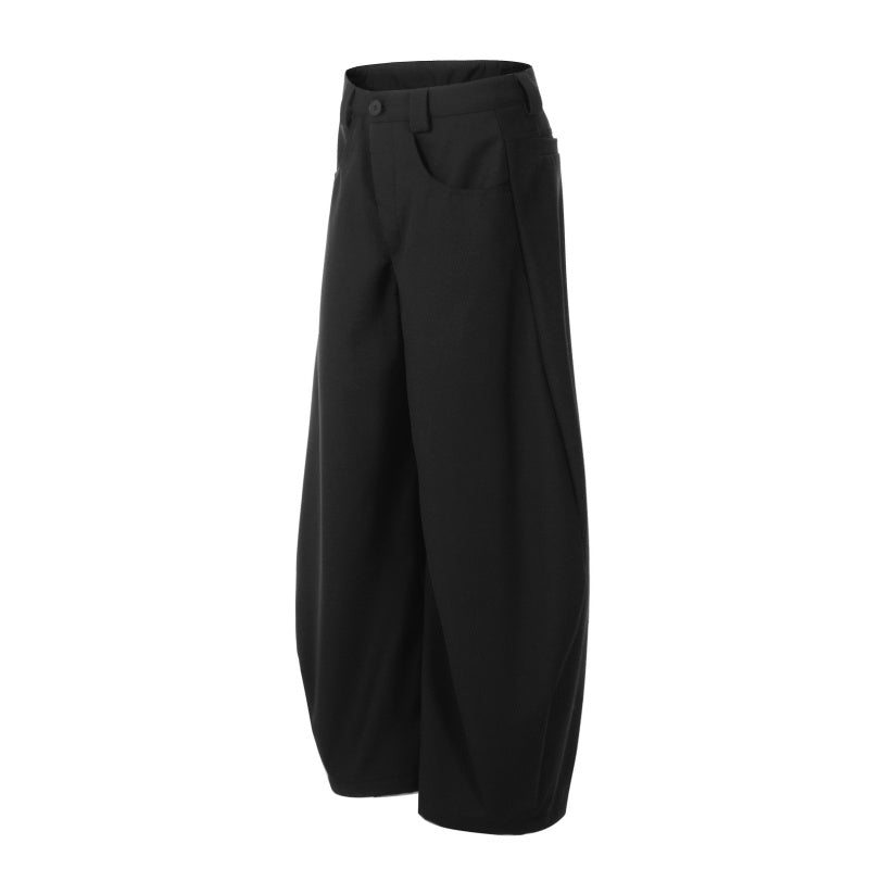 American-style streetwear harem pants Black Barrel Wide Leg Trousers