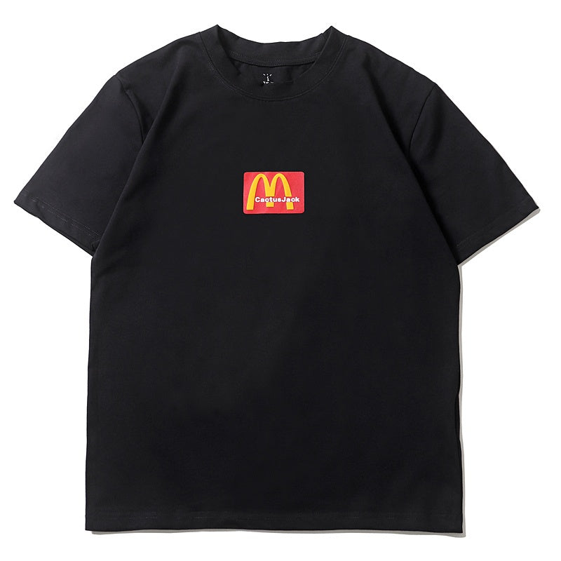 Mens T-shirt Vintage American-style Travis Scott x McDonald's "Sesame" Collaboration