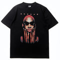 Mens T-shirt Vintage Trendy streetwear featuring a distinctive Dennis Rodman graphic print.