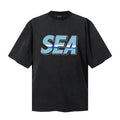 Saint Michael T Shirts Ocean Wave Inside SEA 3D Font Dark Washed Front Graphic