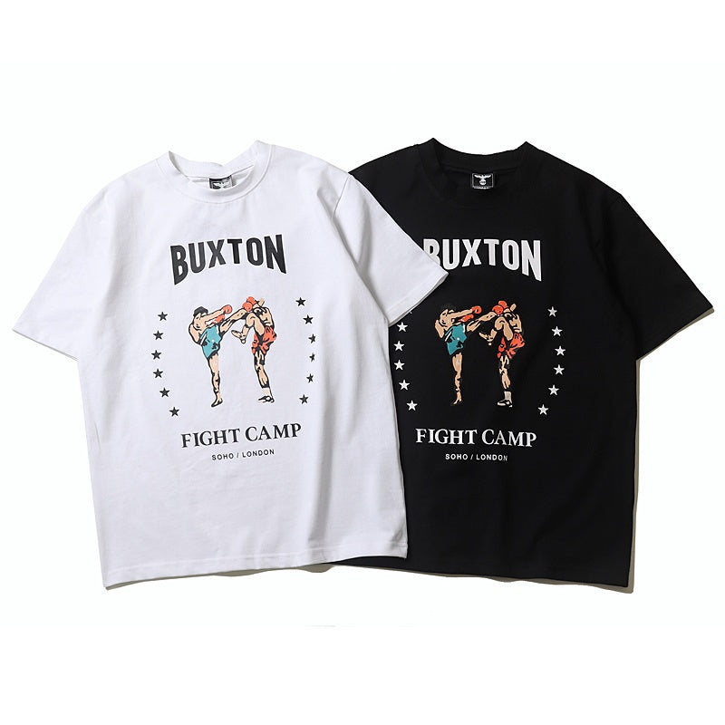 Mens T-shirt Vintage American-style Trendy brand "Kanye" Muay Thai-style graphic print