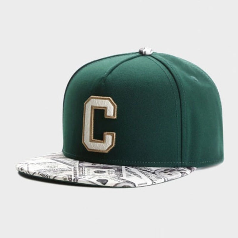 Trendy flat brimmed snapback hatsletterc spring summer sun hat
