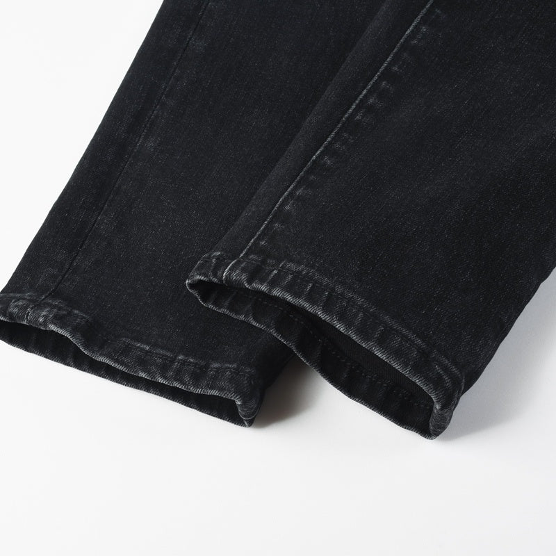 Purple brand Jeans High-quality pure cotton streetwear trousers Rhinestone