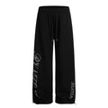 American-style streetwear harem pants Grey & Black Cursive Letter Baggy Trousers