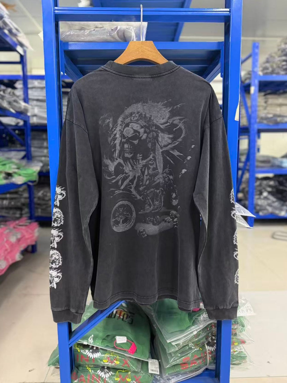 Vintage style washed summer wear Long-sleeved shirt