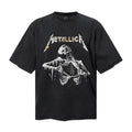 Saint Michael T Shirts Vintage Washed Black Melting Skeleton Thrash Metal Band Front Print
